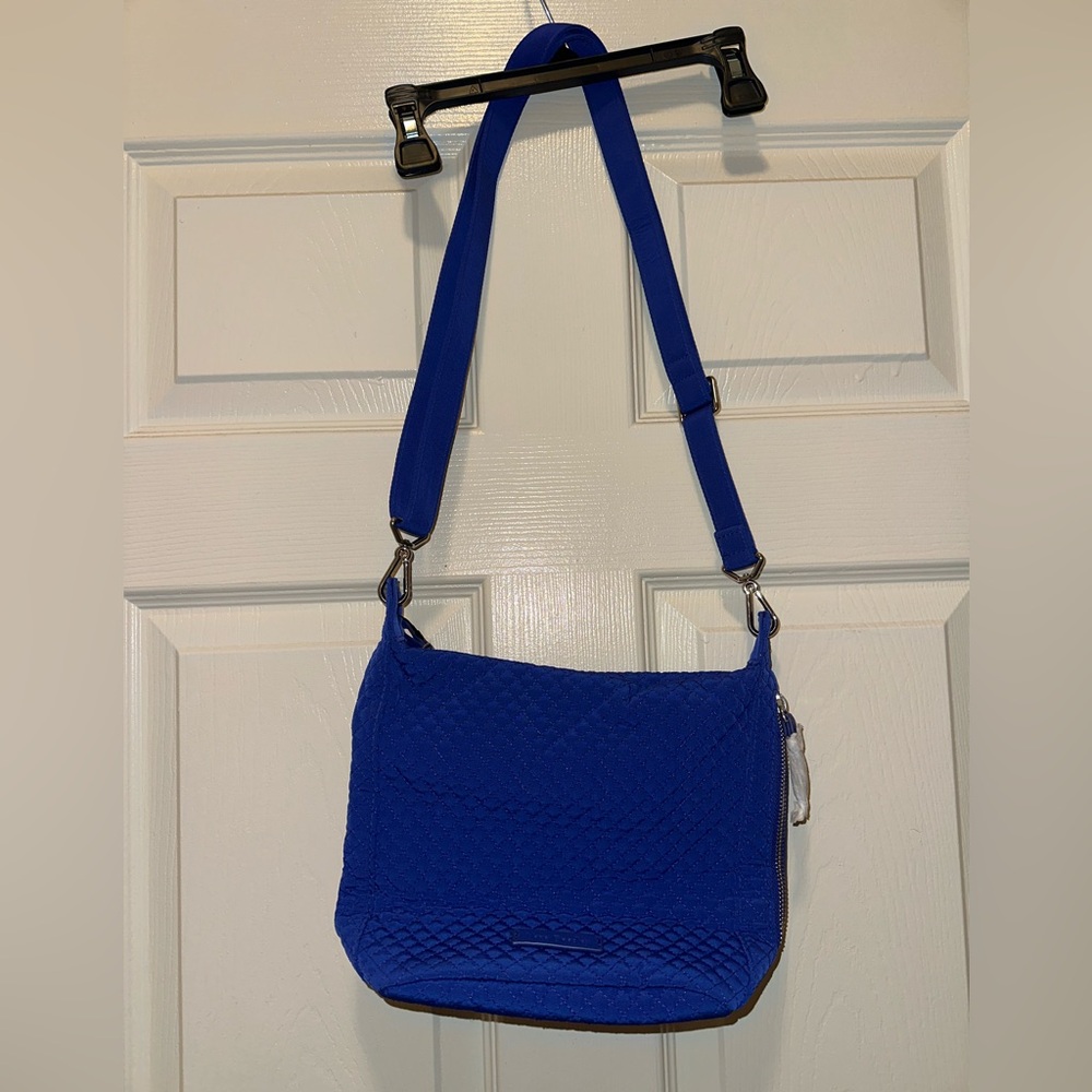 NWT Vera Bradley Carson Mini Hobo Crossbody Bag in Gage Blue Quilted - Picture 3 of 12